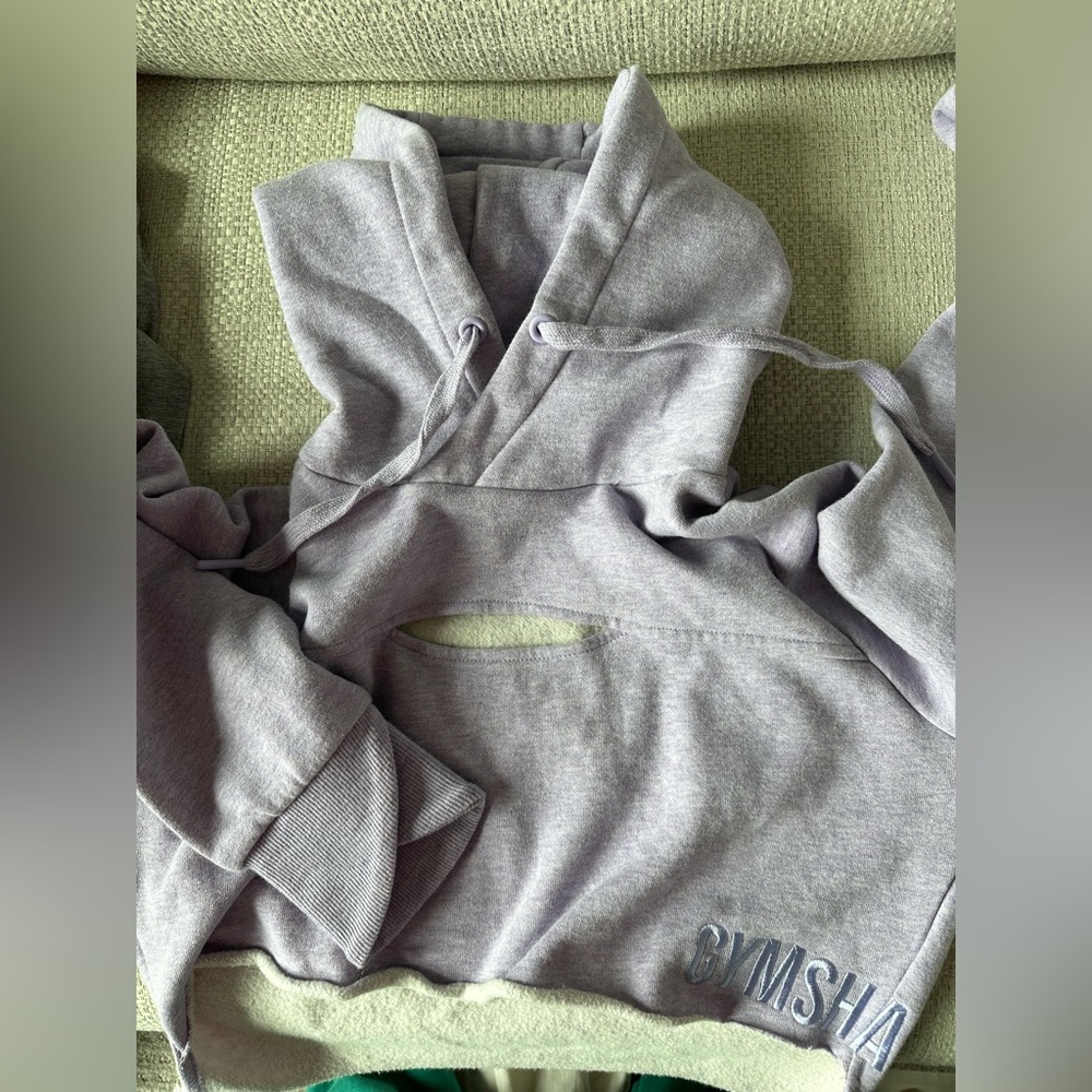Gymshark Lavender Crop Hooodie